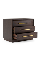 Brown Oak 3-Drawer Nightstand | OROA Modern Manhattan | Oroatrade.com