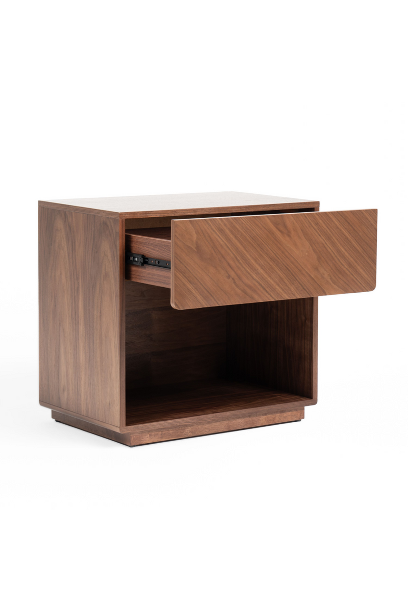 Walnut Veneer 1-Drawer Nightstand | OROA Modern Nova | Oroatrade.com