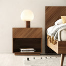 Walnut Veneer 1-Drawer Nightstand | OROA Modern Nova