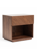 Walnut Veneer 1-Drawer Nightstand | OROA Modern Nova | Oroatrade.com