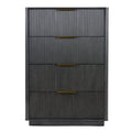 Reeded Wood 4-Drawer Chest | OROA Modern Santa Monica | Oroatrade.com