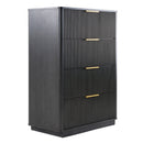 Reeded Wood 4-Drawer Chest | OROA Modern Santa Monica | Oroatrade.com