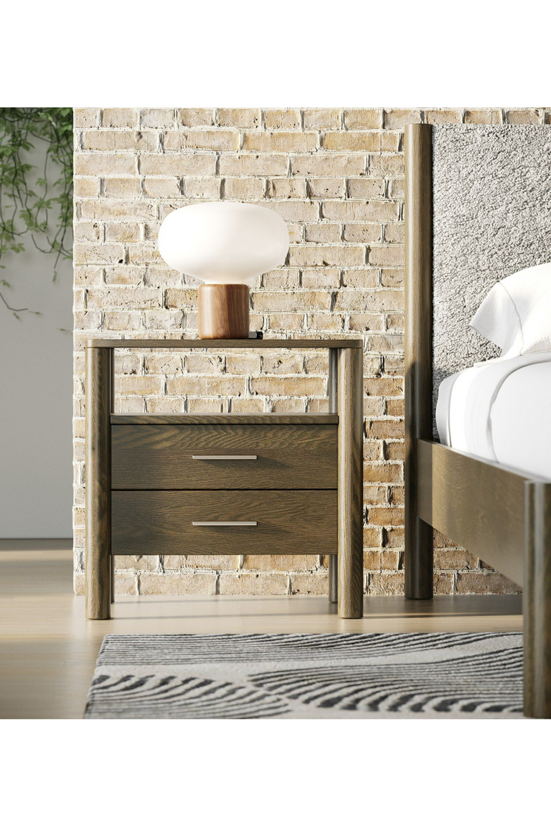 Solid Wood 2-Drawer Nightstand | OROA Modern Carolina | Oroatrade.com