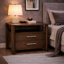 Solid Wood 2-Drawer Nightstand | OROA Modern Carolina