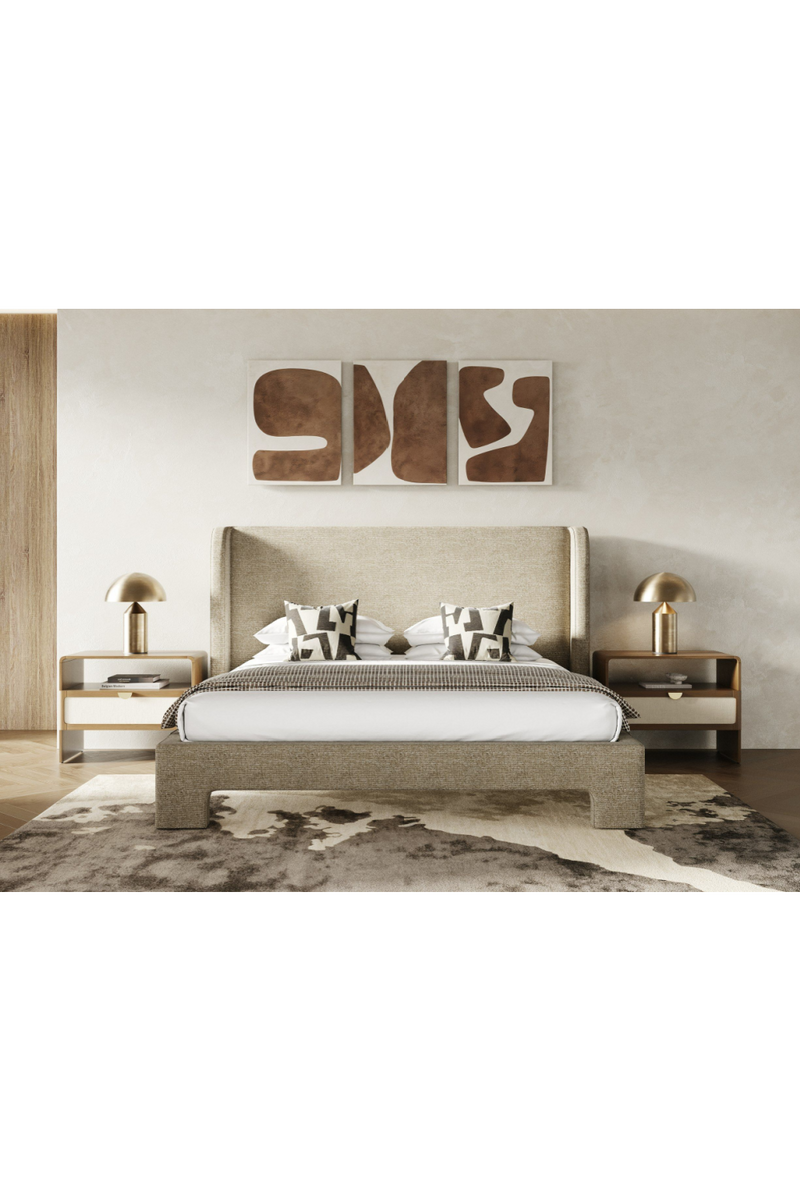 Beige Fabric Bed | OROA Modern Emilio | Oroatrade.com