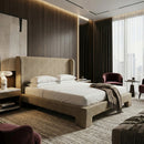 Beige Fabric Bed | OROA Modern Emilio | Oroatrade.com
