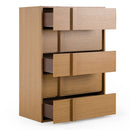 Warm Oak 5-Drawer Chest | OROA Modern Berlin | Oroatrade.com
