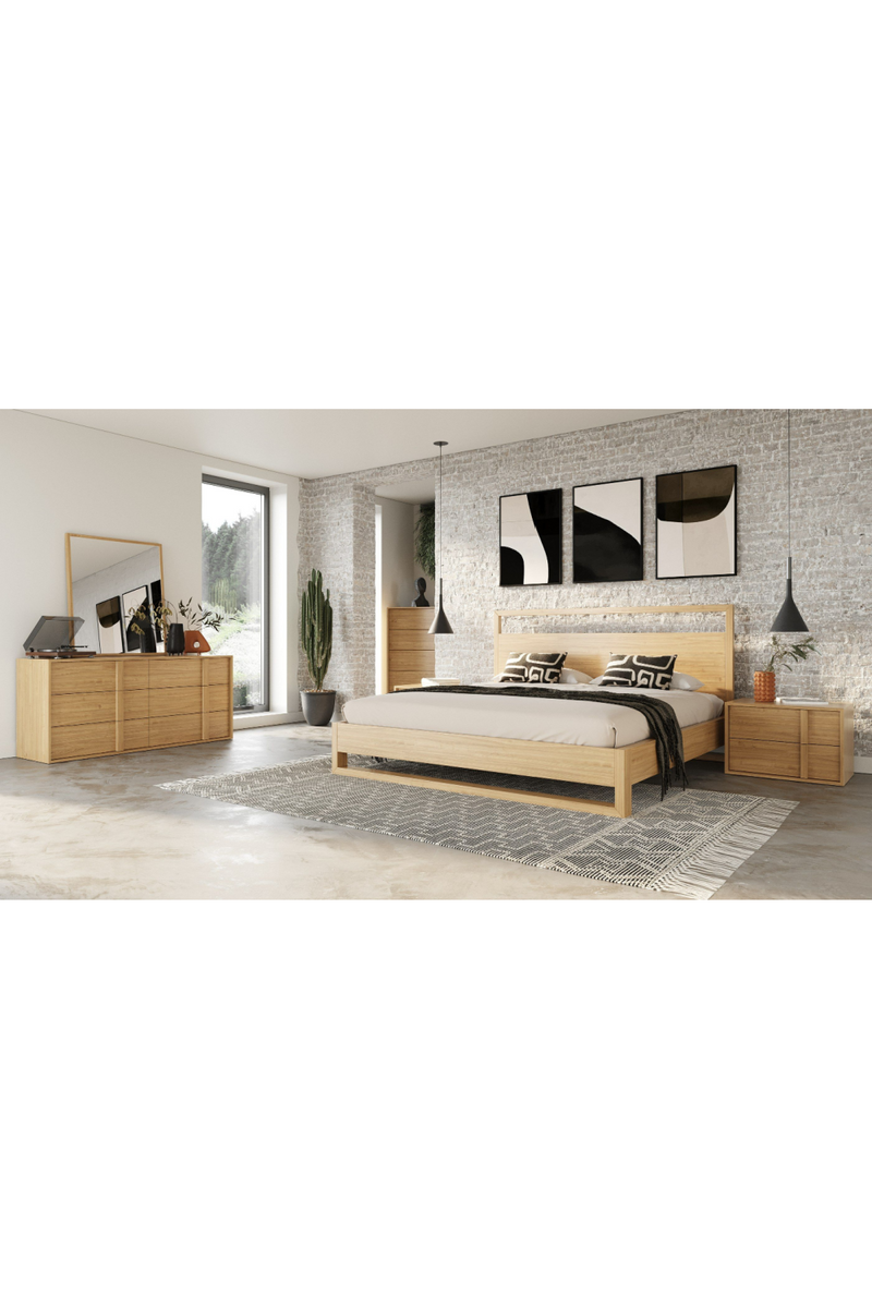 Natural Oak Minimalist Bed | OROA Modern Berlin | Oroatrade.com