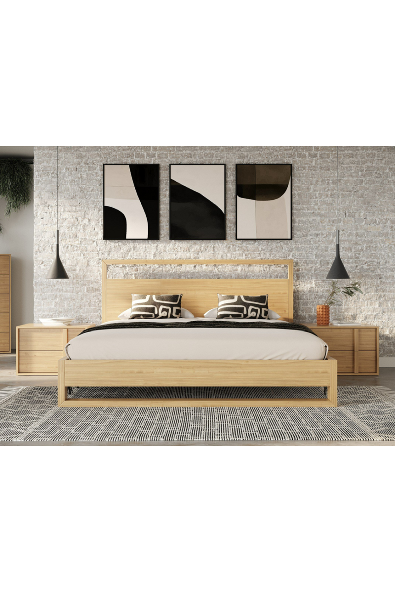 Natural Oak Minimalist Bed | OROA Modern Berlin | Oroatrade.com