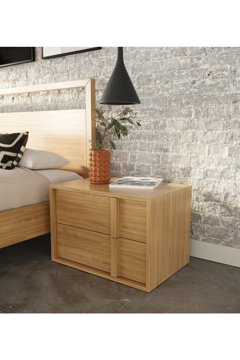 Warm Oak 2-Drawer Nightstand | OROA Modern Berlin | Oroatrade.com
