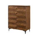5-Drawer Walnut Veneer Chest | OROA Modern Paula | Oroatrade.com