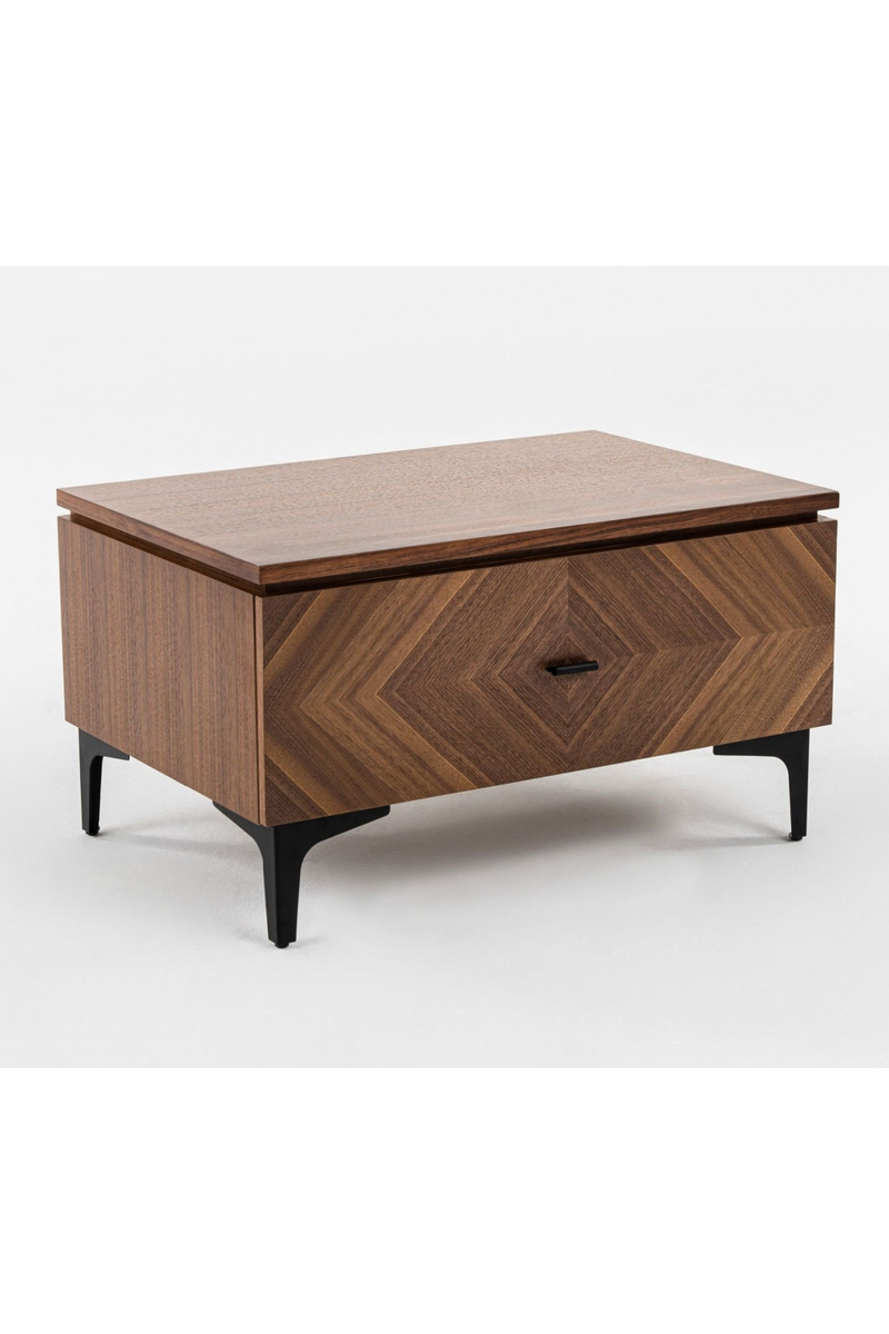 1-Drawer Walnut Veneer Nightstand | OROA Modern Paula | Oroatrade.com