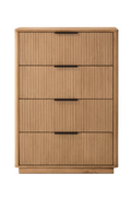 Reeded Wood 4-Drawer Chest | OROA Modern Santa Monica | Oroatrade.com