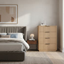 Reeded Wood 4-Drawer Chest | OROA Modern Santa Monica | Oroatrade.com