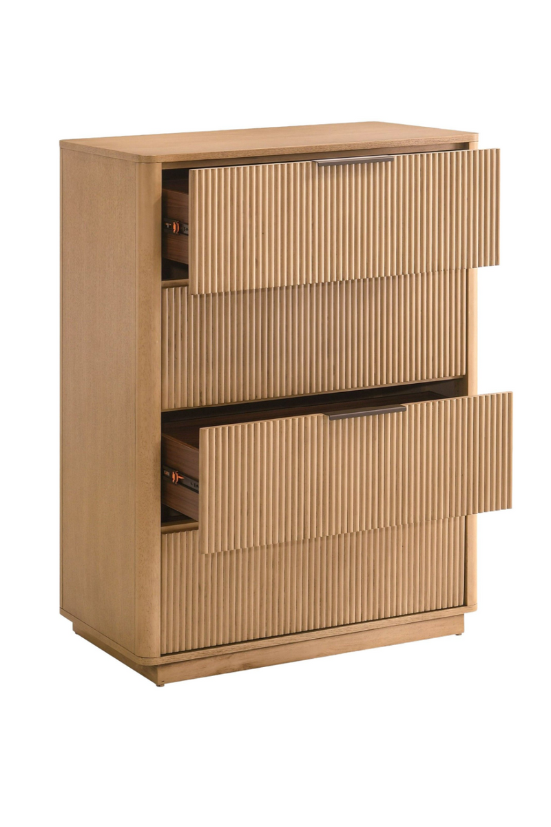 Reeded Wood 4-Drawer Chest | OROA Modern Santa Monica | Oroatrade.com