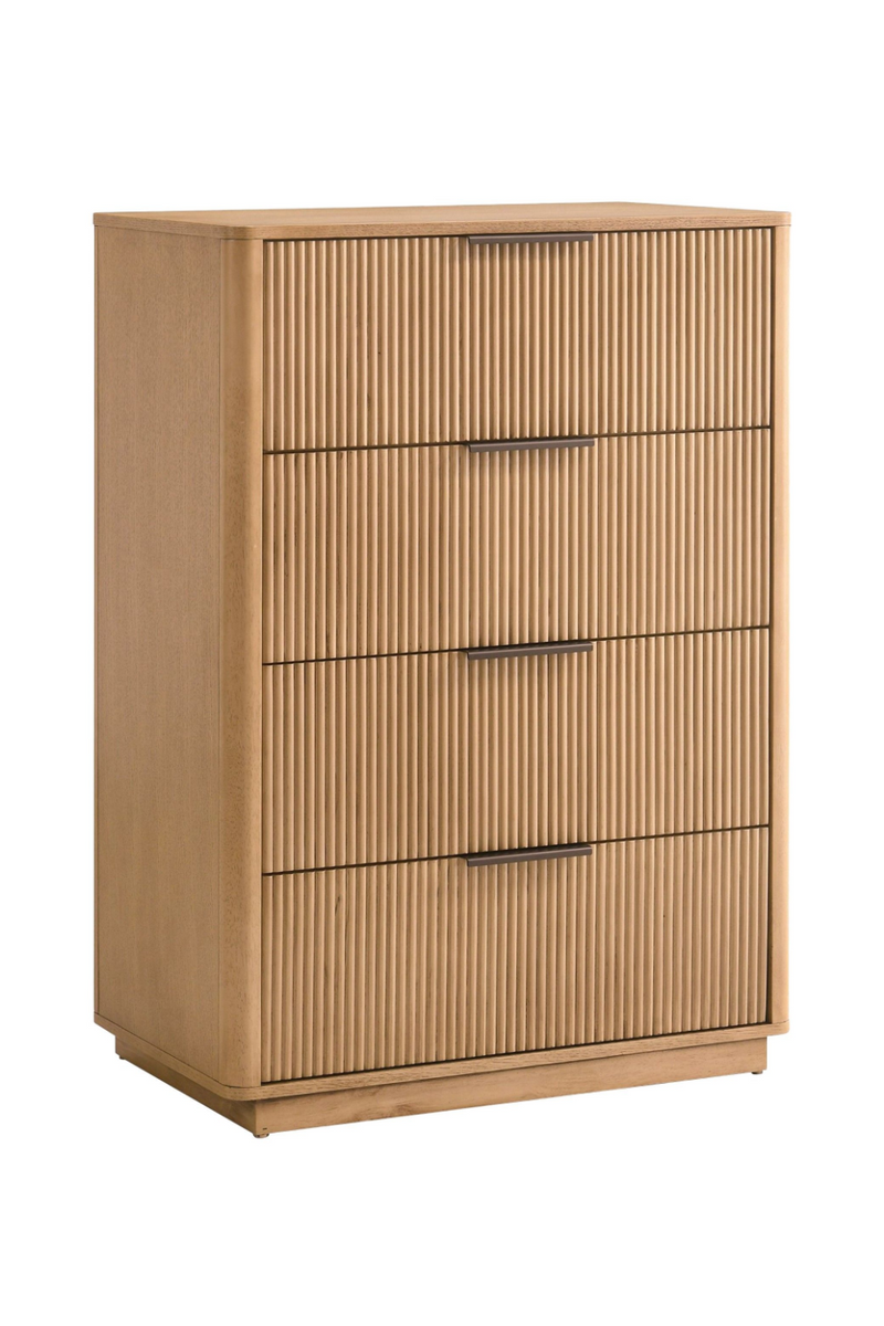 Reeded Wood 4-Drawer Chest | OROA Modern Santa Monica | Oroatrade.com