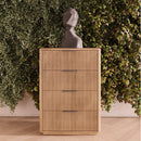 Reeded Wood 4-Drawer Chest | OROA Modern Santa Monica | Oroatrade.com