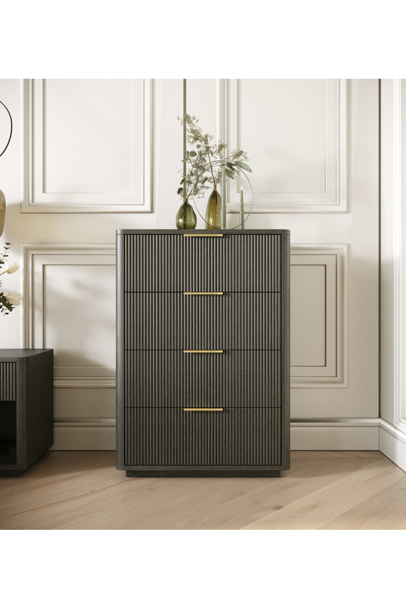 Reeded Wood 4-Drawer Chest | OROA Modern Santa Monica | Oroatrade.com