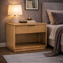 Reeded Wood 1-Drawer Nightstand | OROA Modern Santa Monica