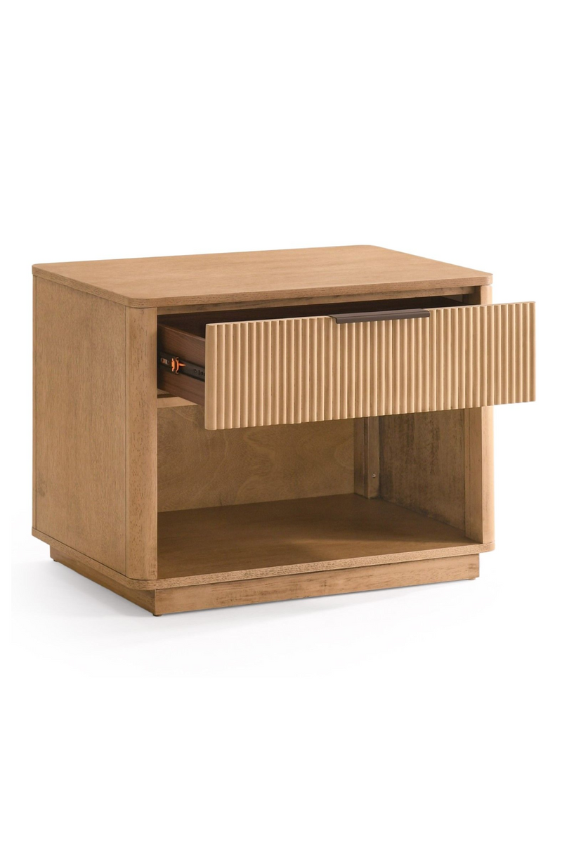 Reeded Wood 1-Drawer Nightstand | OROA Modern Santa Monica | Oroatrade.com