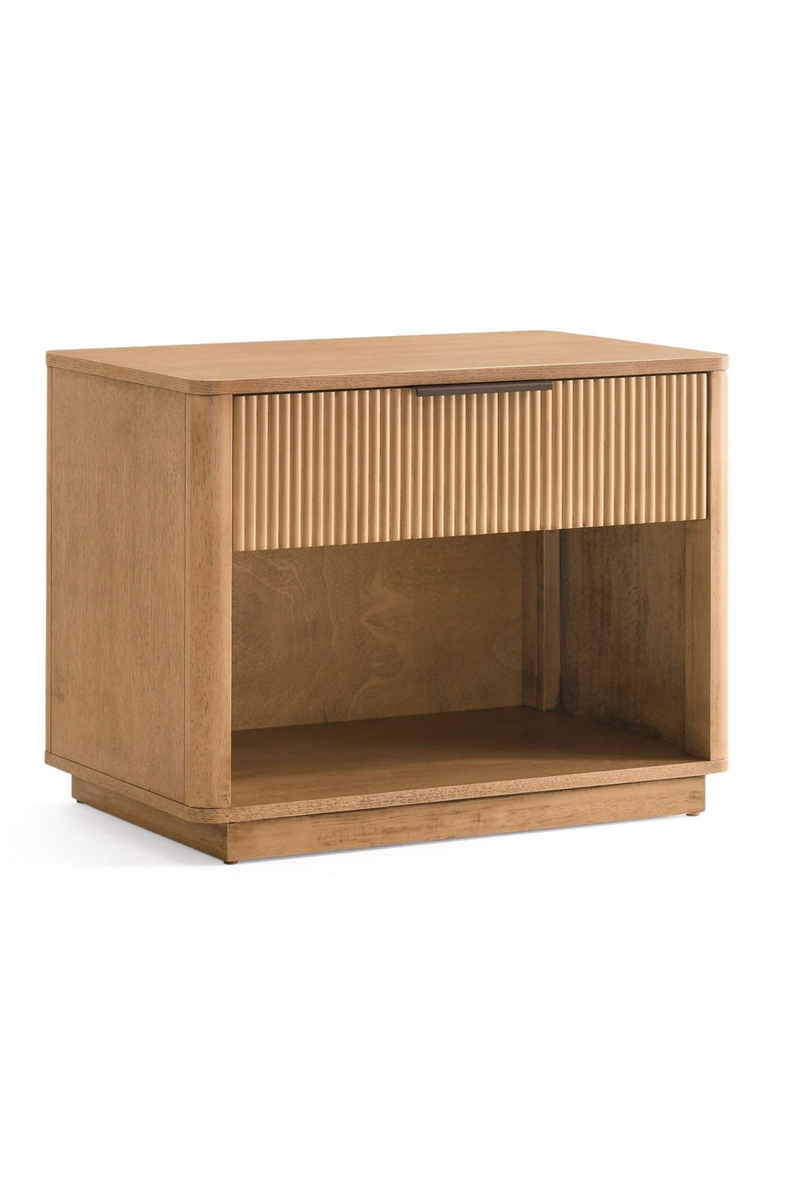 Reeded Wood 1-Drawer Nightstand | OROA Modern Santa Monica | Oroatrade.com