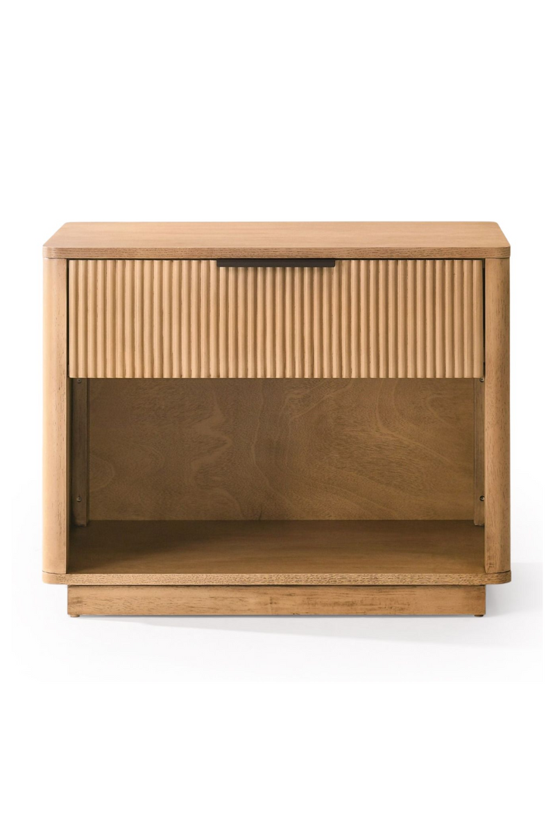 Reeded Wood 1-Drawer Nightstand | OROA Modern Santa Monica | Oroatrade.com