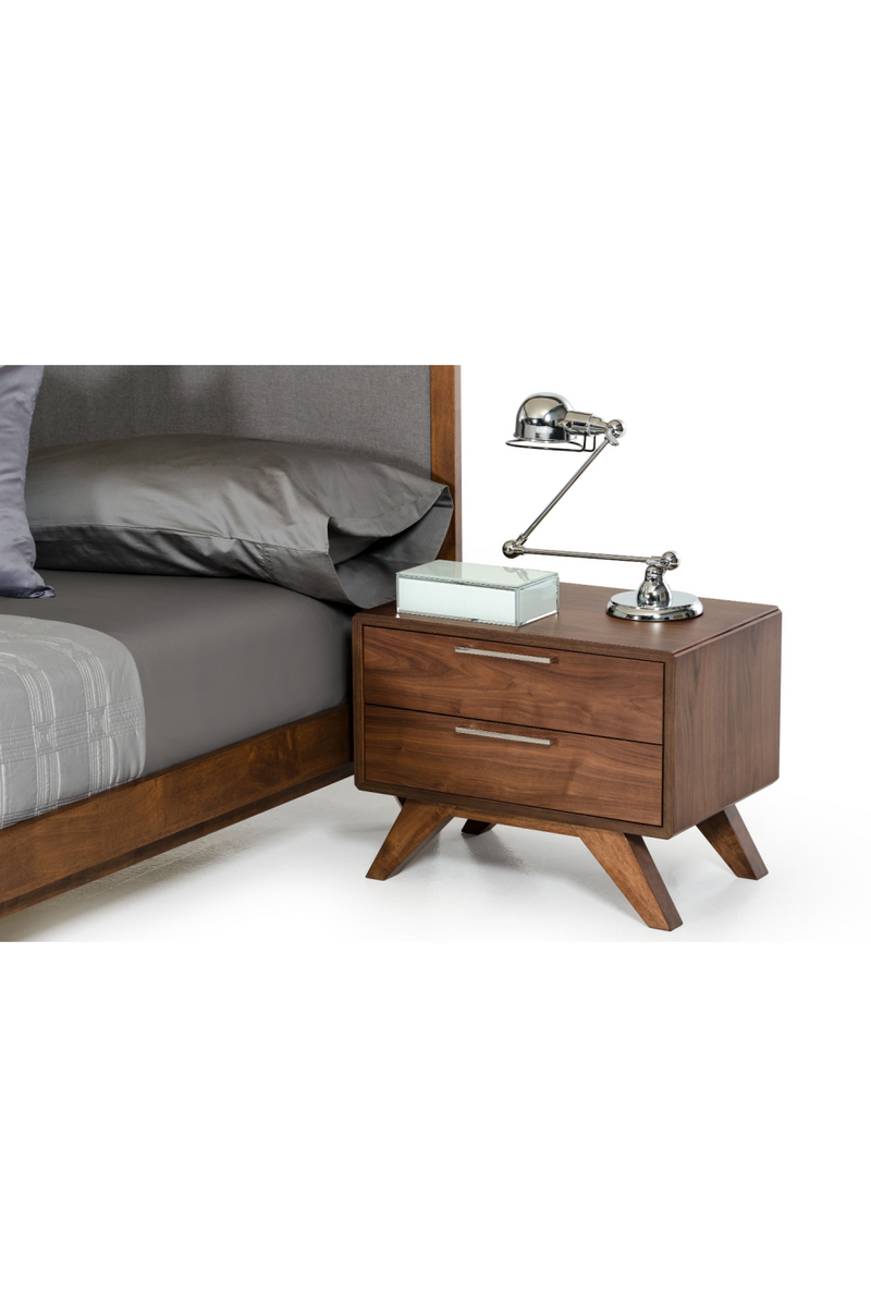 2-Drawer Walnut Nightstand | OROA Modern Soria | Oroatrade.com