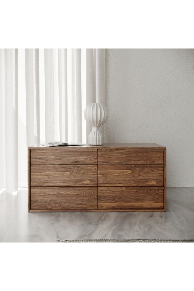 6-Drawer Walnut Veneer Dresser | OROA Modern Amberlie | Oroatrade.com