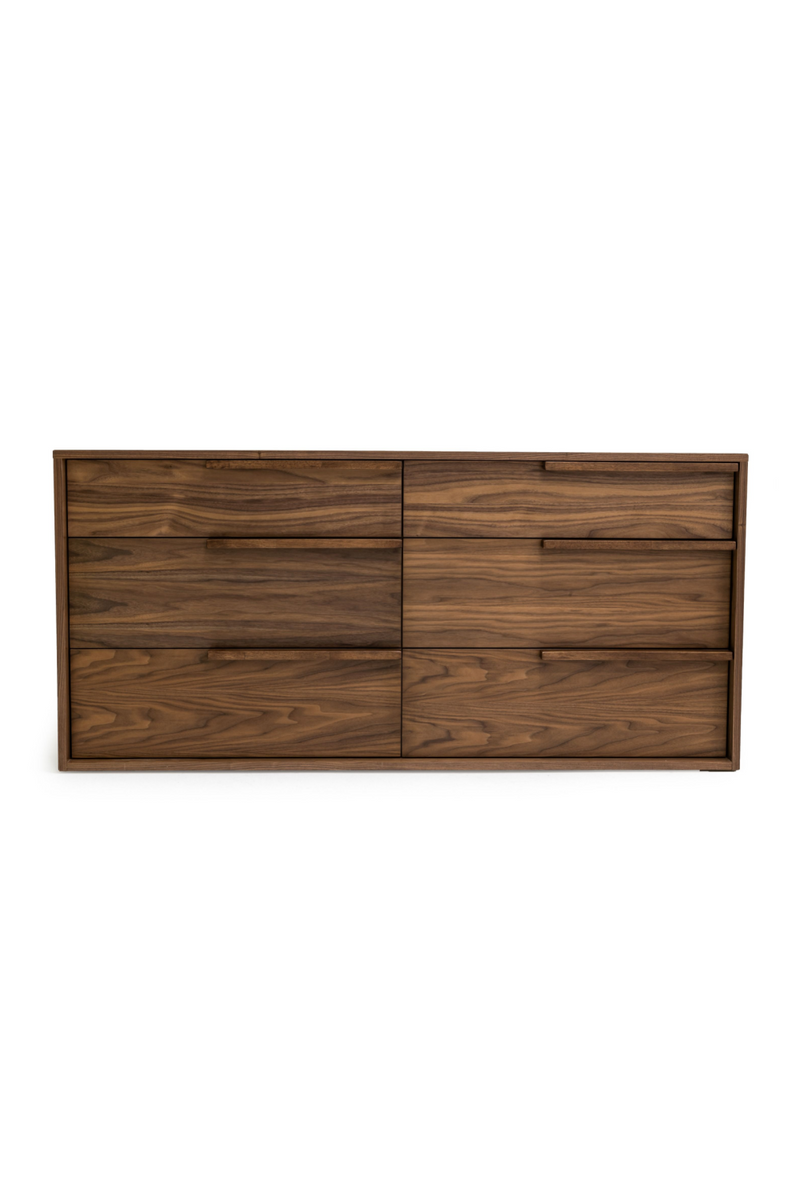 6-Drawer Walnut Veneer Dresser | OROA Modern Amberlie | Oroatrade.com