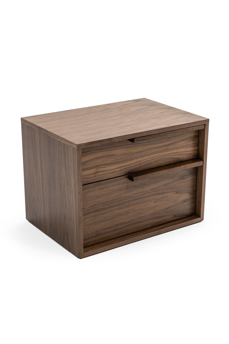 2-Drawer Walnut Veneer Nightstand | OROA Modern Amberlie | Oroatrade.com