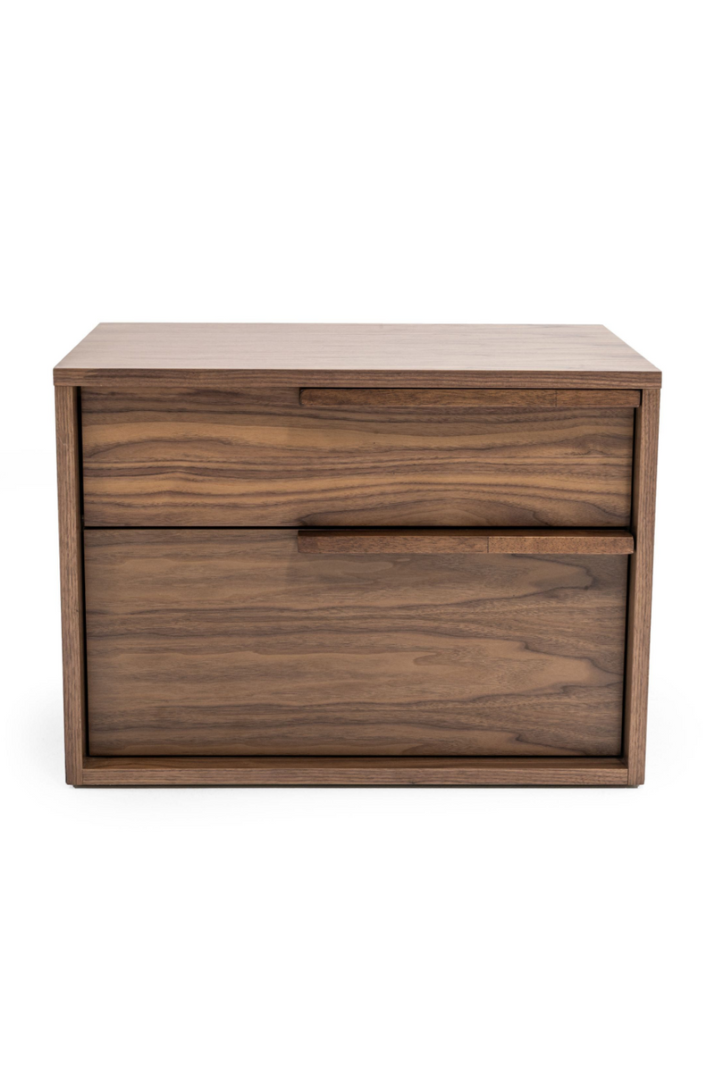2-Drawer Walnut Veneer Nightstand | OROA Modern Amberlie | Oroatrade.com