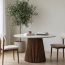 White Marble Round Dining Table | OROA Modern Nancy