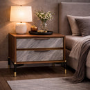 Volcanic Slate 2-Drawer Nightstand | OROA Modern Metcalf