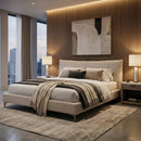 Gray Tufted Bed | OROA Modern Dysart