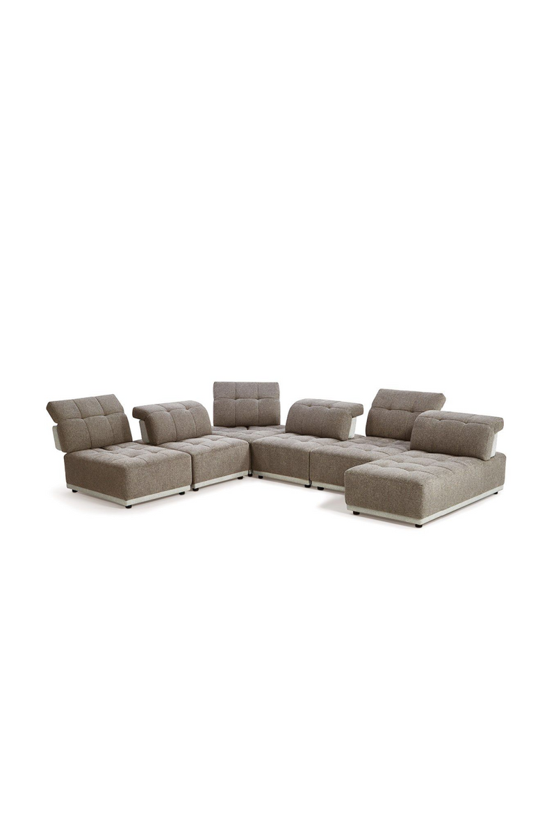 Brown Tufted Modular Sectional Sofa | OROA Modern Ekron | Oroatrade.com