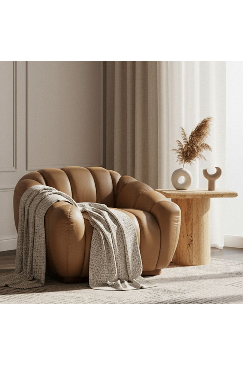 Tan Leather Lounge Chair | OROA Modern Ekwok | Oroatrade.com