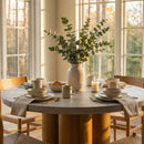 Walnut Base Round Dining Table | OROA Modern Bateman