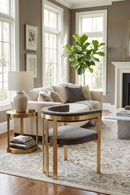 Curved Gray Velvet Accent Chair | OROA Modern Kersey | Oroatrade.com