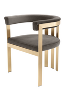 Curved Gray Velvet Accent Chair | OROA Modern Kersey | Oroatrade.com