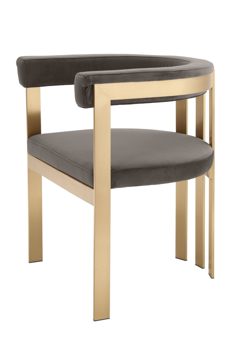 Curved Gray Velvet Accent Chair | OROA Modern Kersey | Oroatrade.com