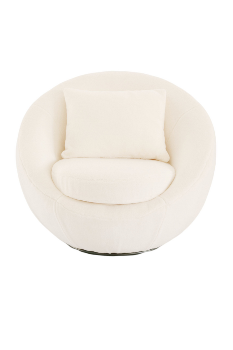 White Round Swivel Accent Chair | OROA Modern Gypsum | Oroatrade.com