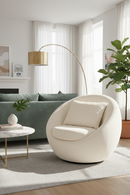 White Round Swivel Accent Chair | OROA Modern Gypsum | Oroatrade.com