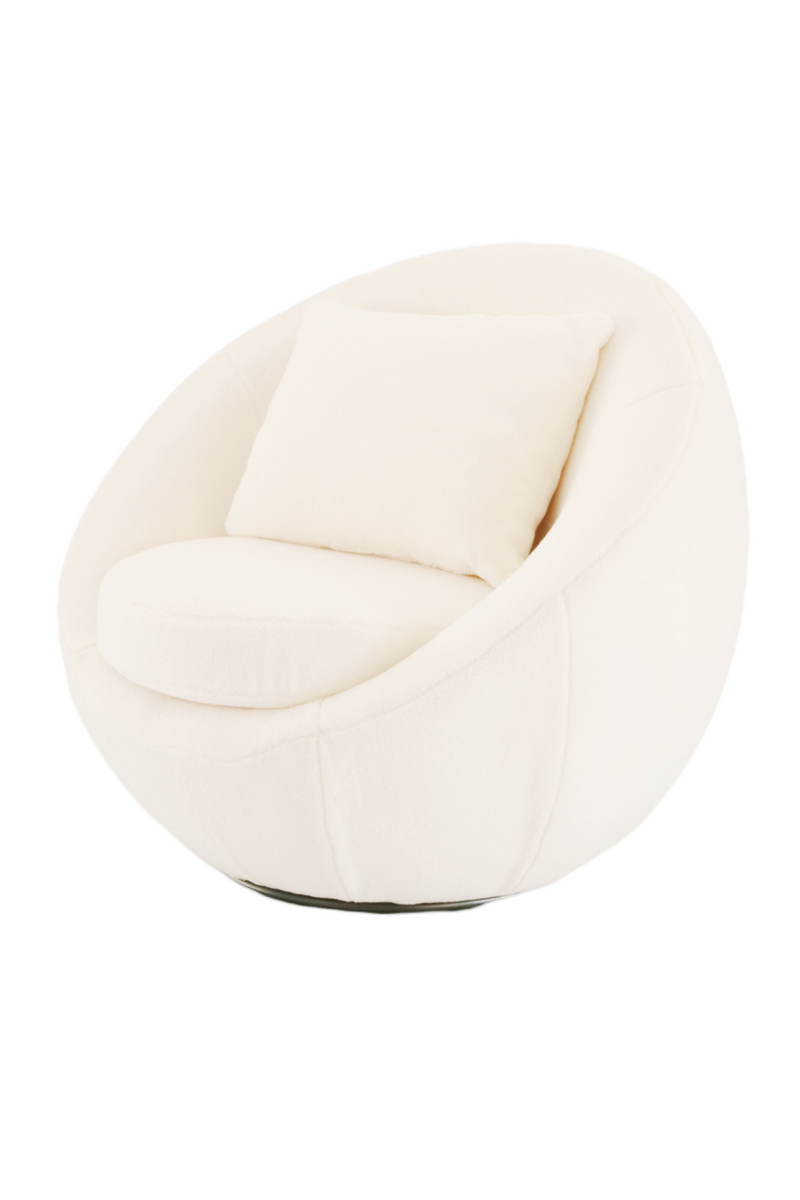 White Round Swivel Accent Chair | OROA Modern Gypsum | Oroatrade.com