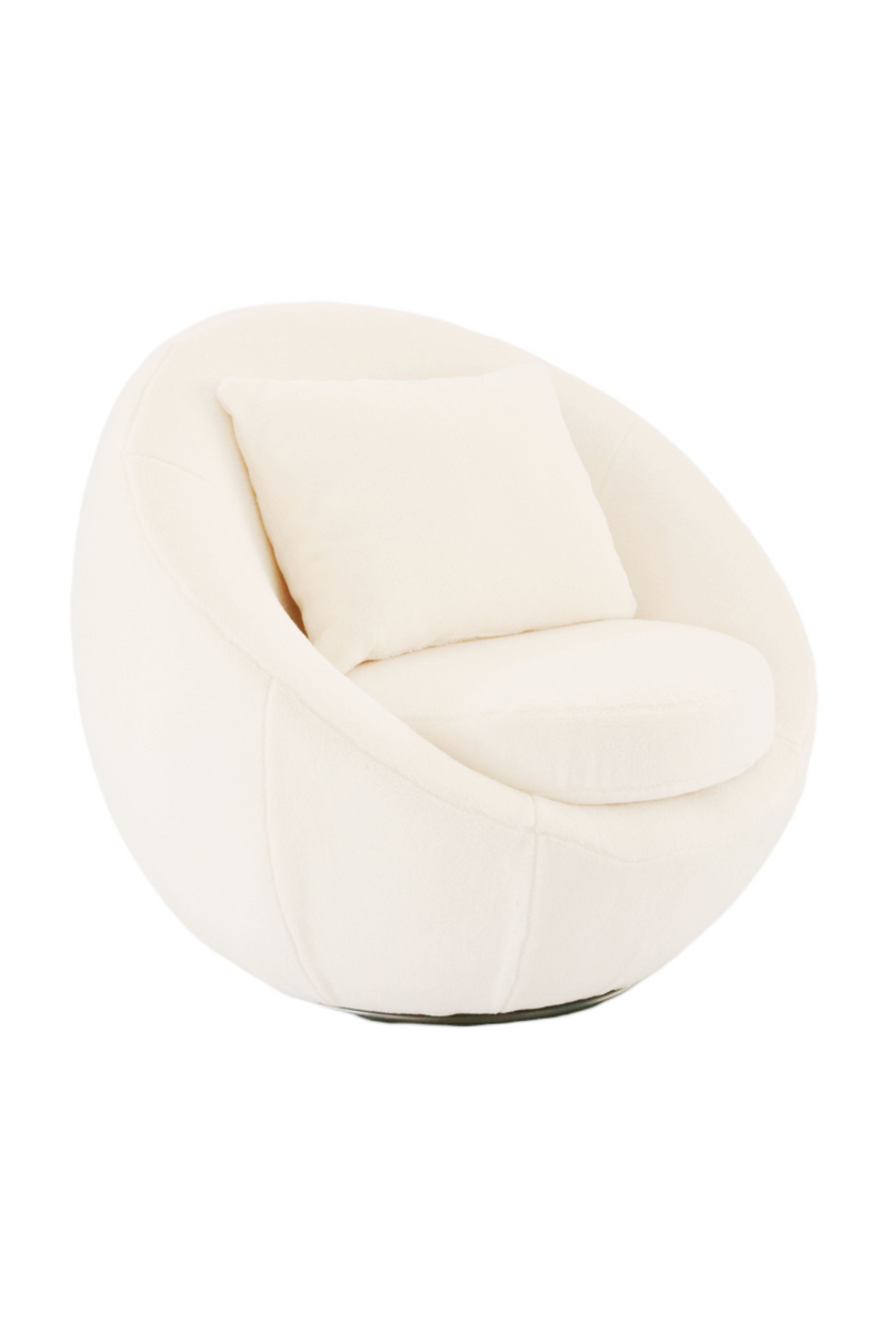 White Round Swivel Accent Chair | OROA Modern Gypsum | Oroatrade.com