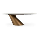 Hospitality furniture - Brushed Brass Tilted Dining Table - www.oroatrade.com