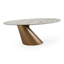 Hospitality furniture - Brushed Brass Tilted Dining Table - www.oroatrade.com