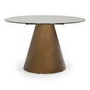 Hospitality furniture - Brushed Brass Tilted Dining Table - www.oroatrade.com