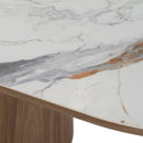 Hospitality furniture - Oval White Ceramic Dining Table - www.oroatrade.com