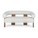 Oak-Framed White Loveseat | OROA Modern Aledo