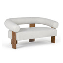 Oak-Framed White Loveseat | OROA Modern Aledo